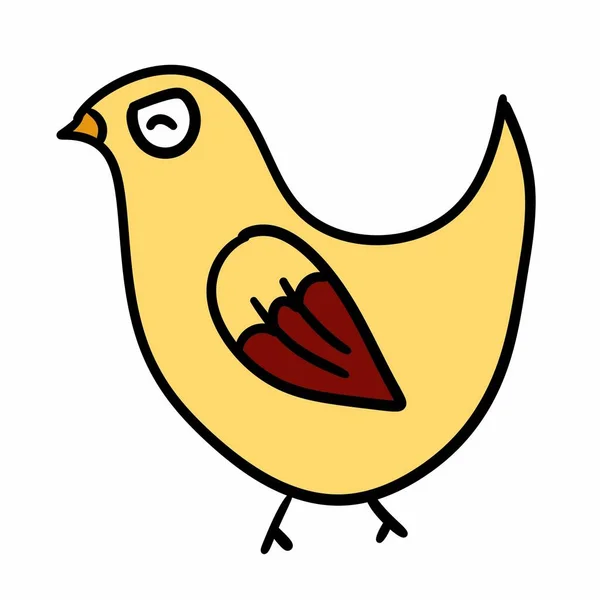 Desenho Animado Pássaro Engraçado Fundo Branco — Fotografia de Stock