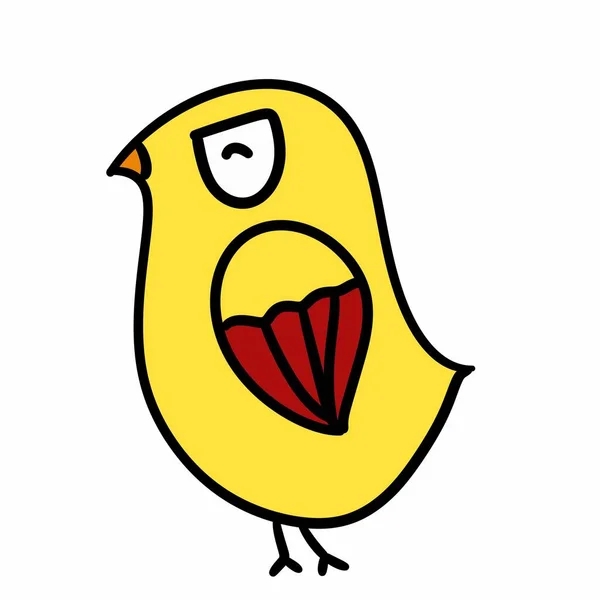 Desenho Animado Pássaro Engraçado Fundo Branco — Fotografia de Stock