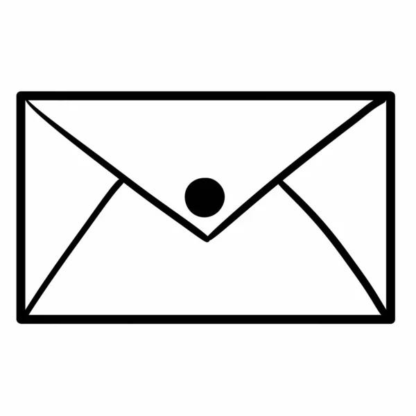 Ícone Mensagem Mail Fundo Branco — Fotografia de Stock
