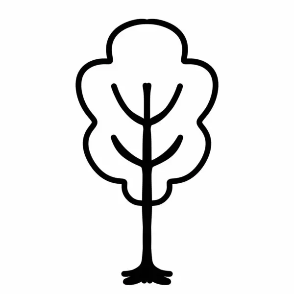 Baumsymbol Dünne Linie Zeichen Isolierte Kontursymboldarstellung — Stockfoto