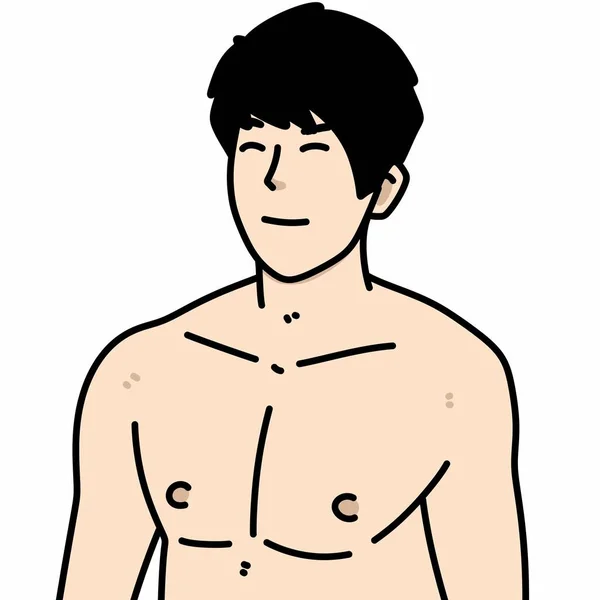 Beyaz Arkaplanda Karikatür Adam Vücudu — Stok fotoğraf