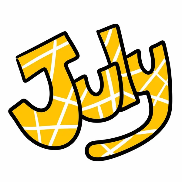 july calendar in cartoon style