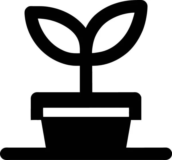 식물의 아이콘 모양의 검은색 — 스톡 사진