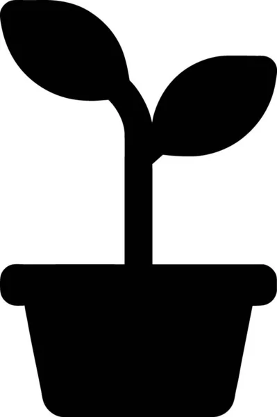 Czarno Białe Ikony Roślin — Zdjęcie stockowe