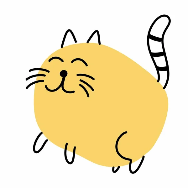 Bonito Gato Desenho Animado Doodle Estilo — Fotografia de Stock
