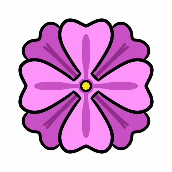 Icono Dibujos Animados Flores Estilo Esquema —  Fotos de Stock