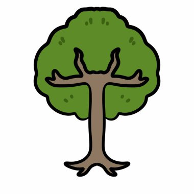 Beyaz arkaplanda ağaç ormanı simgesi