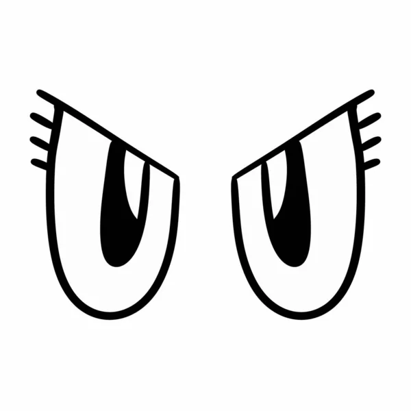 Desenho Animado Doodle Olhos Fundo Branco — Fotografia de Stock