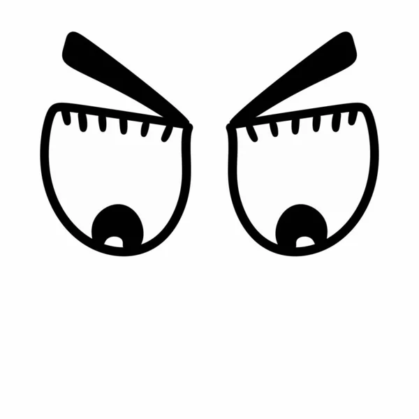 Мультяшні Каракулі Очі Білому Тлі — стокове фото