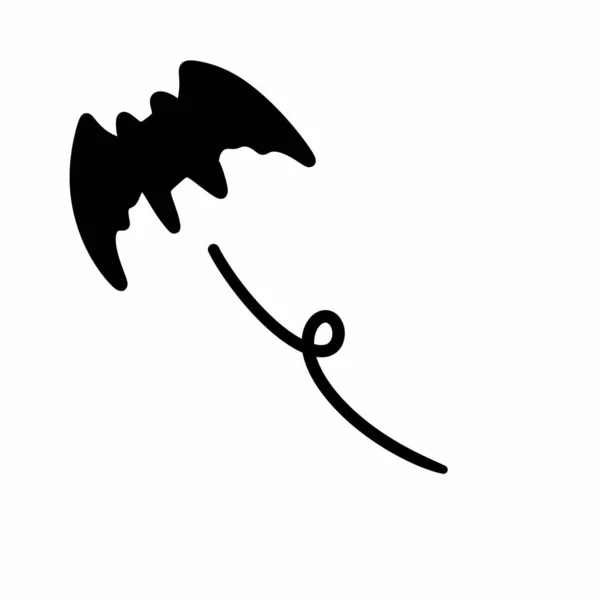 Dibujos Animados Murciélago Negro Sobre Fondo Blanco —  Fotos de Stock