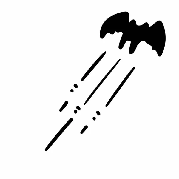 Preto Morcego Desenhos Animados Fundo Branco — Fotografia de Stock