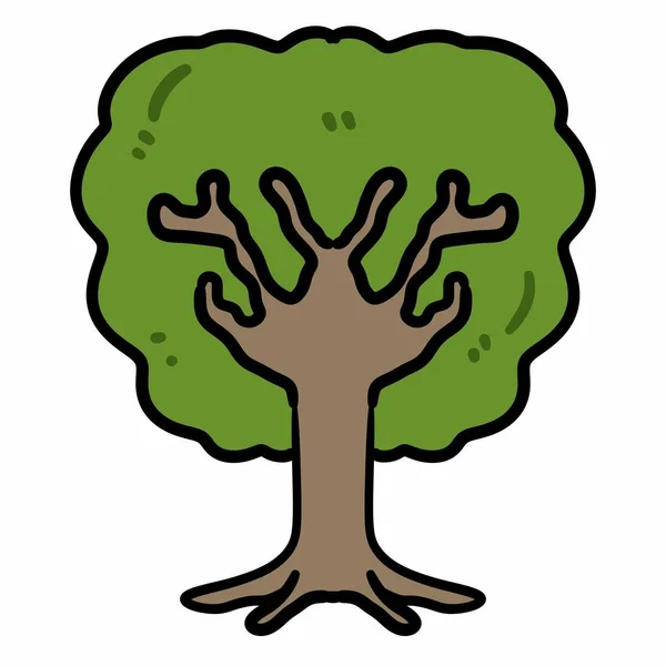 Ikona Lasu Drzewa Białym Tle — Zdjęcie stockowe