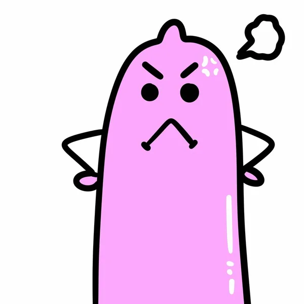 Cute Condom Cartoon White Background — Stock Photo, Image