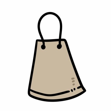 Beyaz arkaplanda alışveriş çantası karikatürü