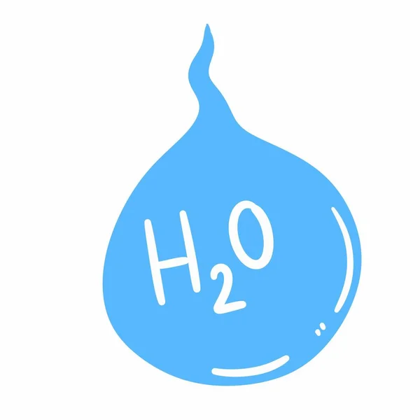 Kropla Wody Tekst H2O — Zdjęcie stockowe