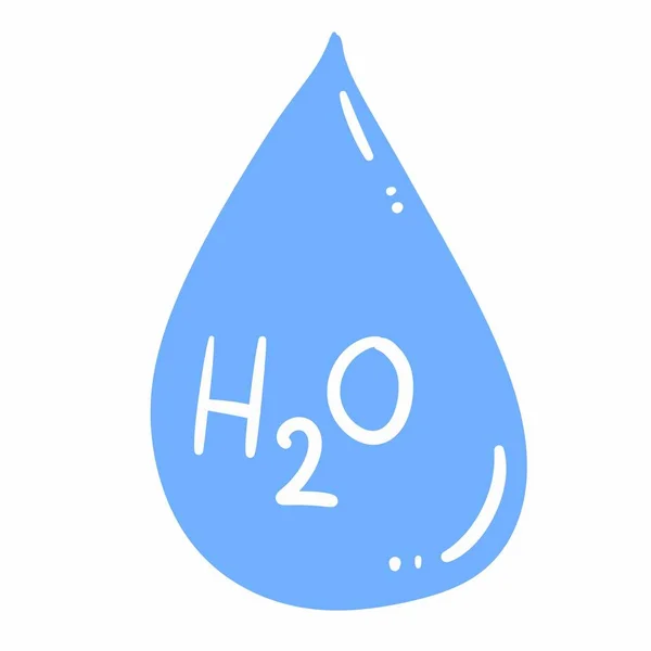水滴とテキスト H2O — ストック写真