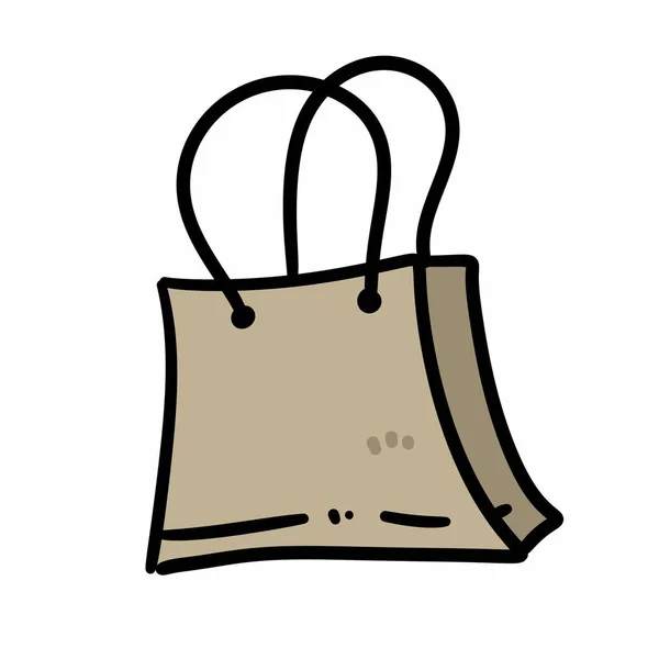 Beyaz Arkaplanda Alışveriş Çantası Karikatürü — Stok fotoğraf