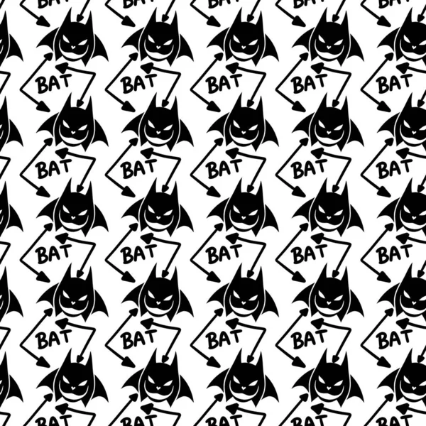 黑色和白色卡通万圣节蝙蝠 — 图库照片