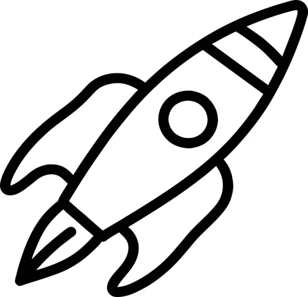 Blanco Negro Dibujos Animados Cohete —  Fotos de Stock