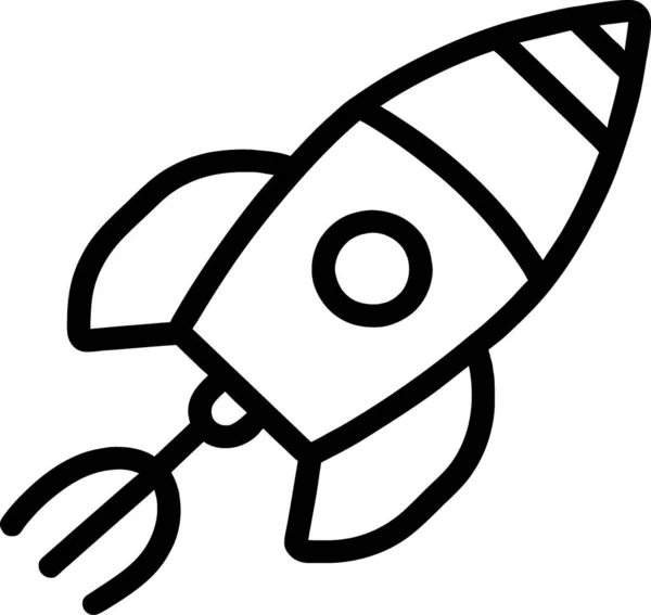 Blanco Negro Dibujos Animados Cohete —  Fotos de Stock