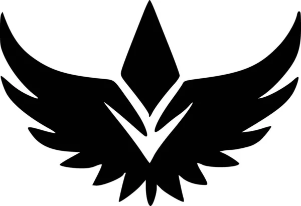 翼のモンスターアイコンの黒と白 — ストック写真
