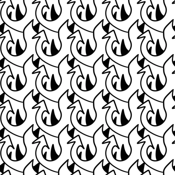 Black White Seamless Pattern Monster Background — Stock Photo, Image