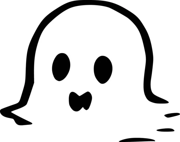 Ikon Kartun Hantu Halloween Dalam Gaya Garis Besar — Stok Foto