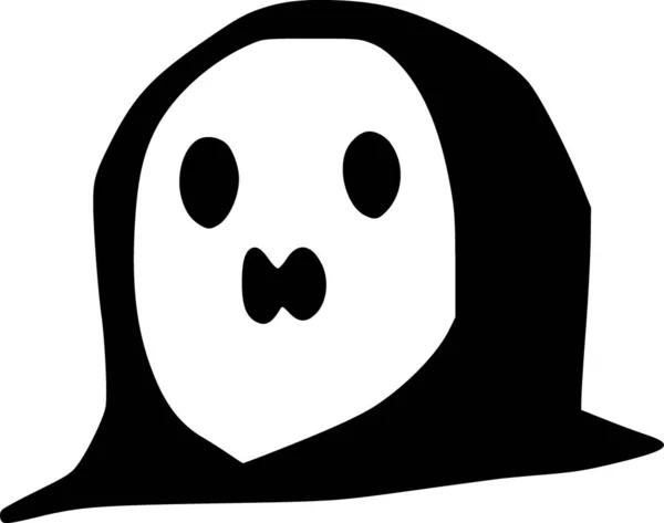 Halloween Duch Kreskówki Ikona Zarysie Stylu — Zdjęcie stockowe