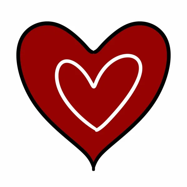 Coração Com Ícone Fita Desenhos Animados — Fotografia de Stock