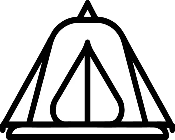 Zeltlager Symbol Auf Weißem Hintergrund — Stockfoto