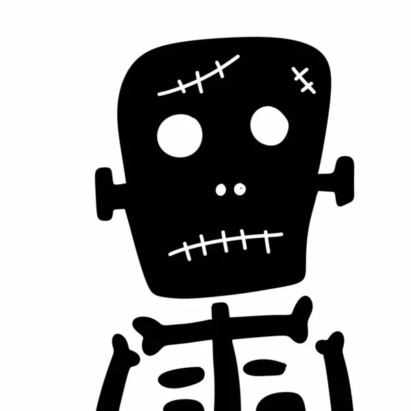 Arte Desenho Animado Doodle Máscara Halloween — Fotografia de Stock