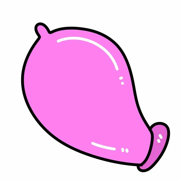 卡通涂鸦粉色避孕套插图 — 图库照片