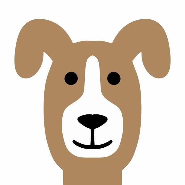 Niedlichen Hund Kopf Charakter Illustration Design — Stockfoto