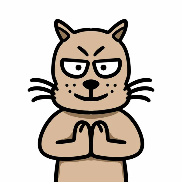 Ilustração Gato Desenho Animado Irritado — Fotografia de Stock