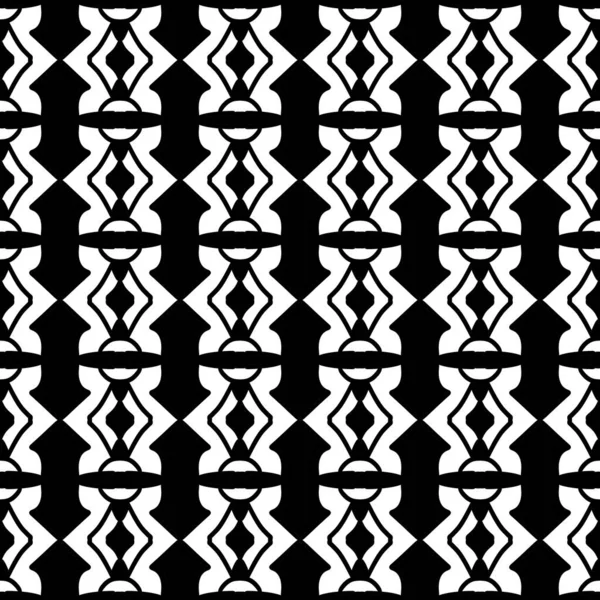 Zwart Wit Geometrische Sieraad Naadloze Patroon Voor Web Textiel Achtergronden — Stockfoto