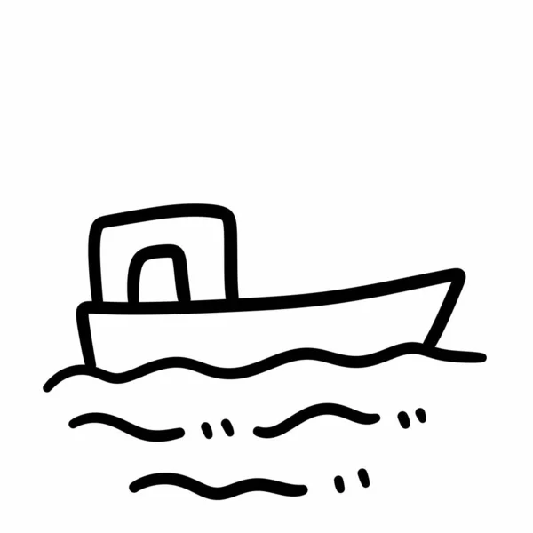Черно Белый Значок Лодки — стоковое фото