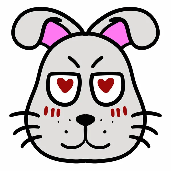 Coniglio Cartone Animato Con Segno Amore Illustrazione — Foto Stock