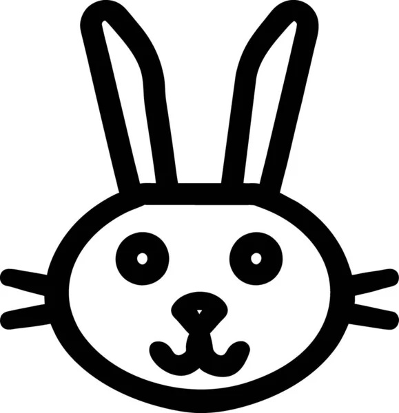 Тваринний Кролик Великодня Ікона Контурному Стилі — стокове фото