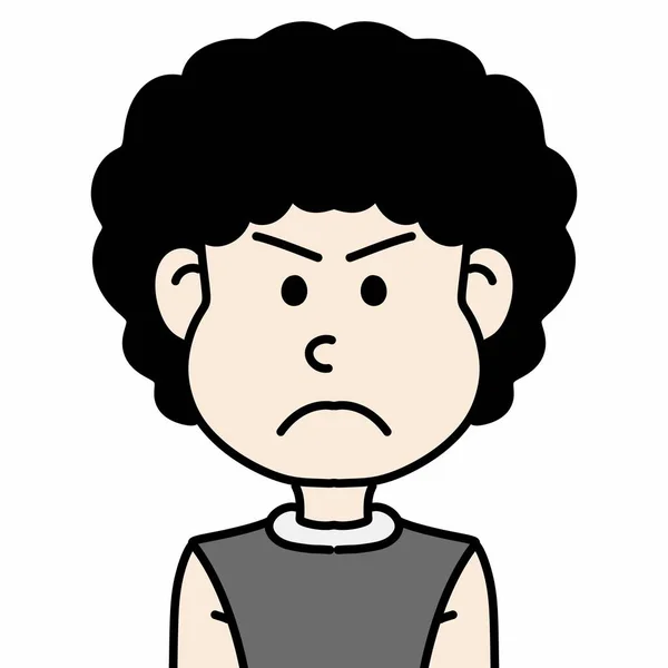 Cartoon Boy Angry White Background Ilustração — Fotografia de Stock