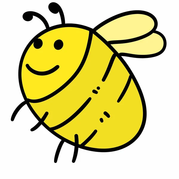Ilustrace Kreslené Žluté Včely — Stock fotografie