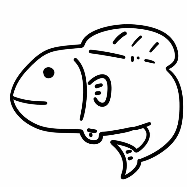 Fisch Cartoon Farbe Auf Weißem Hintergrund — Stockfoto