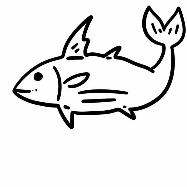 Fisk Tecknad Färg Vit Bakgrund — Stockfoto