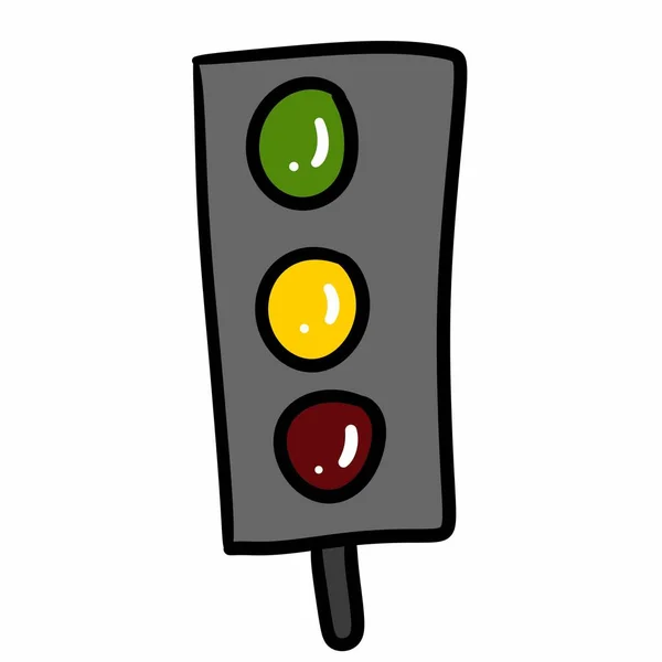 Ikon För Trafikljus Tecknad Illustration Trafikljussymbol För Webben — Stockfoto