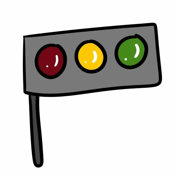 Ikon För Trafikljus Tecknad Illustration Trafikljussymbol För Webben — Stockfoto