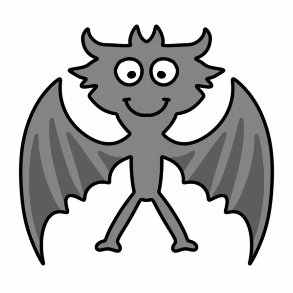 Carino Cartone Animato Pipistrello Isolato Illustrazione — Foto Stock