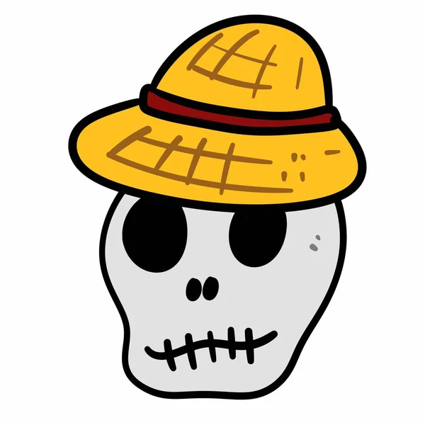 Crânio Mexicano Com Bigode Desenhos Animados — Fotografia de Stock