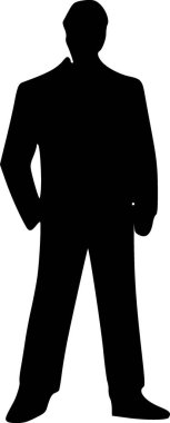 Beyaz arka planda bir adamın silüeti..