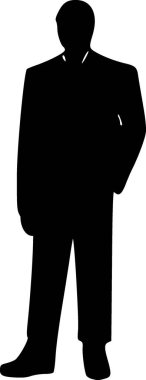 Beyaz arka planda bir adamın silüeti..