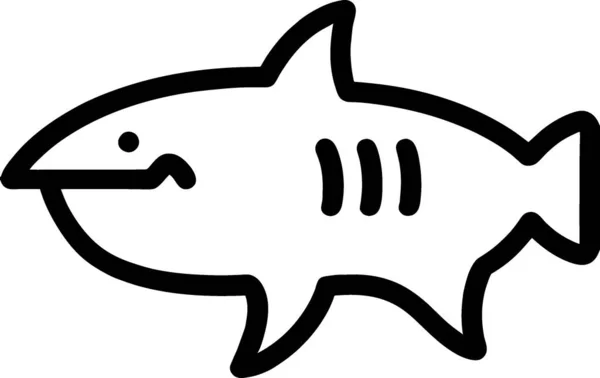 Icono Tiburón Estilo Contorno Aislado Sobre Fondo Blanco —  Fotos de Stock