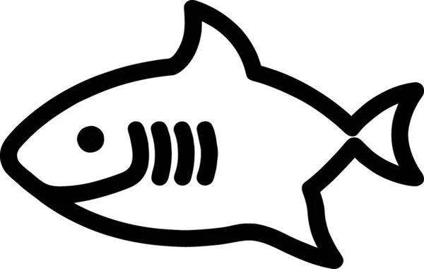 Hai Symbol Umrissstil Isoliert Auf Weißem Hintergrund — Stockfoto